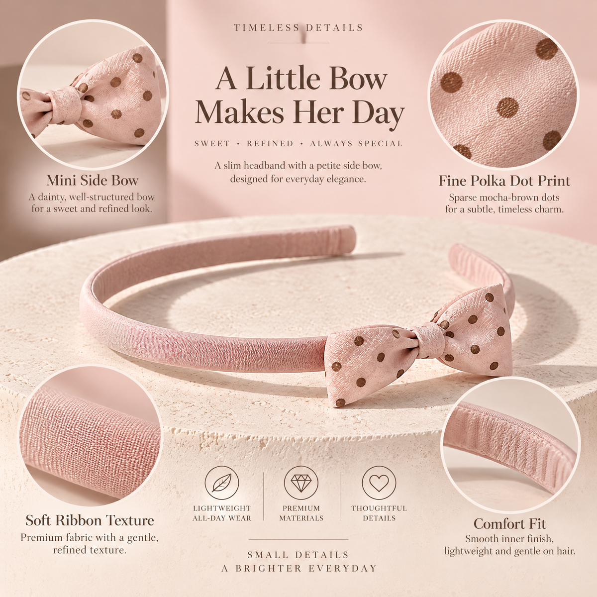 Braxtonel™ Polka Dot Bow Headband