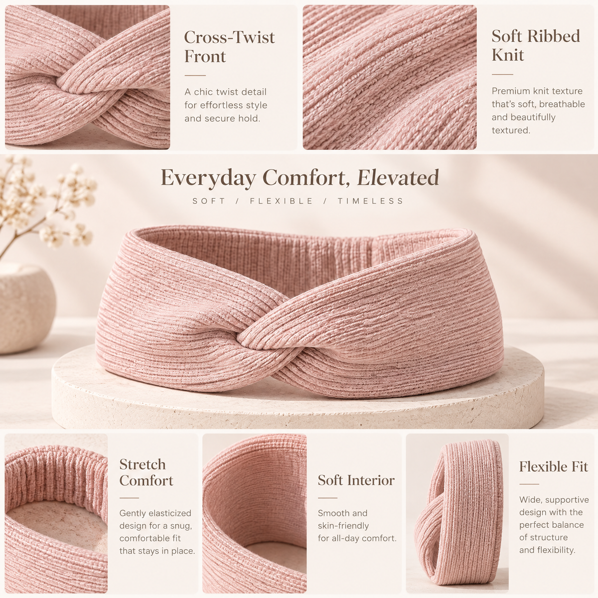 Braxtonel™ Ribbed Twist Headwrap